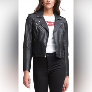 Levi's Black Leather Moto Jacket